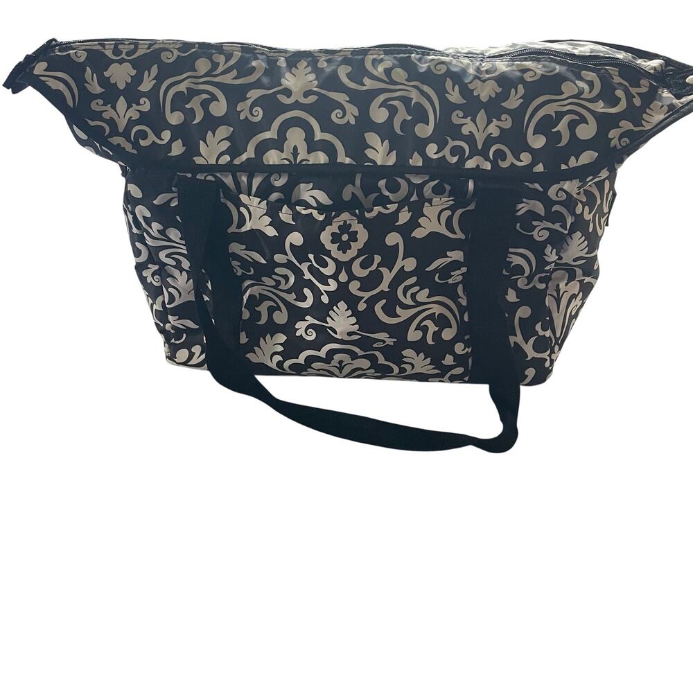 Thirty One Market Thermal Tote in Retired Black Parisian Pop damask design